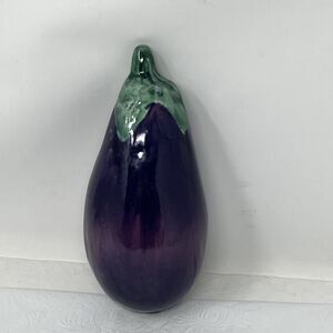 Vintage A Due Tosin Italy Majolica Ceramic Eggplant Art Pottery Vegetable Purple